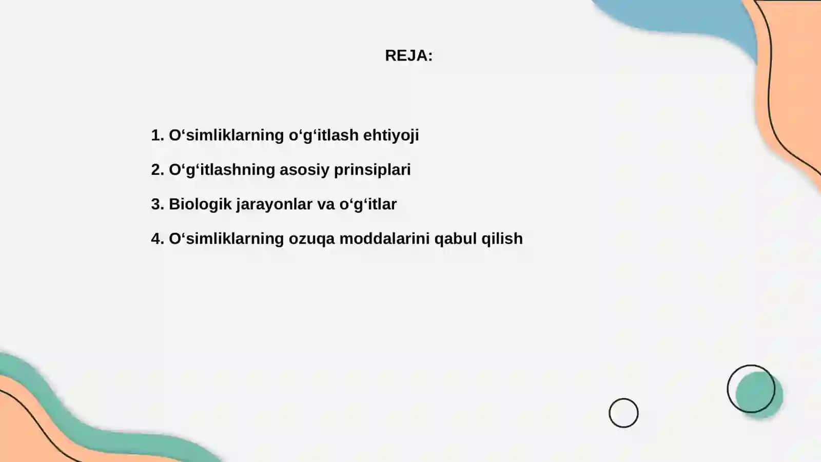 Oʻsimliklarni oʻgʻitlash tizimining biologik asoslari 2
