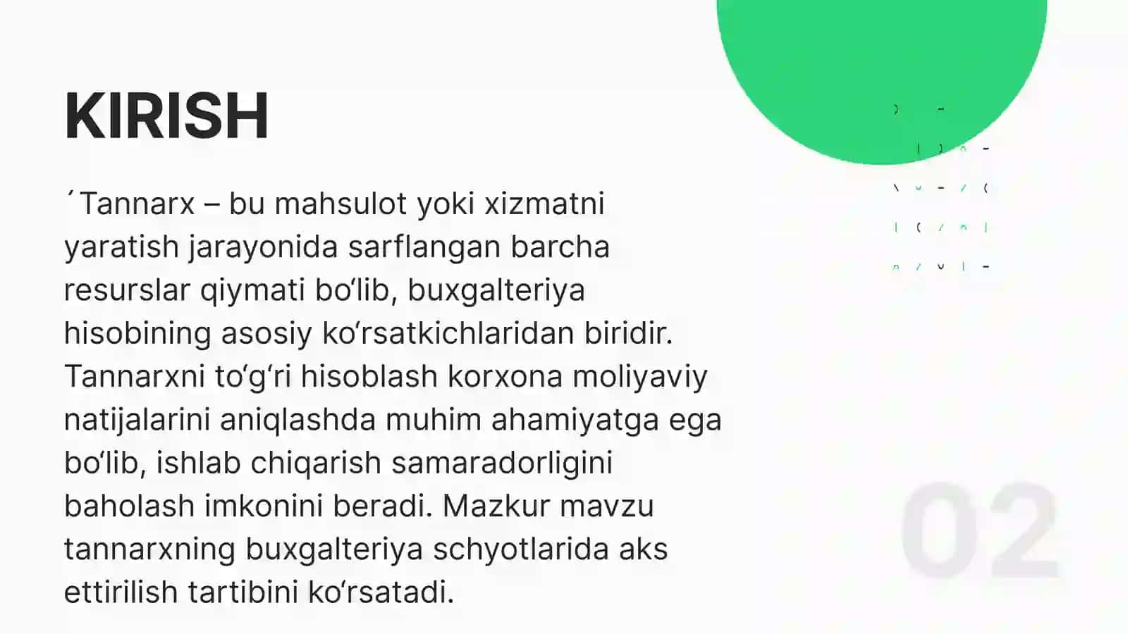 Buxgalteriya hisobida tannarxni aks ettirish 2