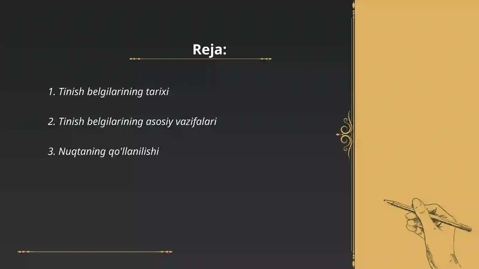 Tinish belgilarini mufassil bayon etish 2