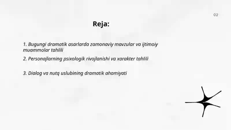Bugungi dramatik asarlar tahlili 2
