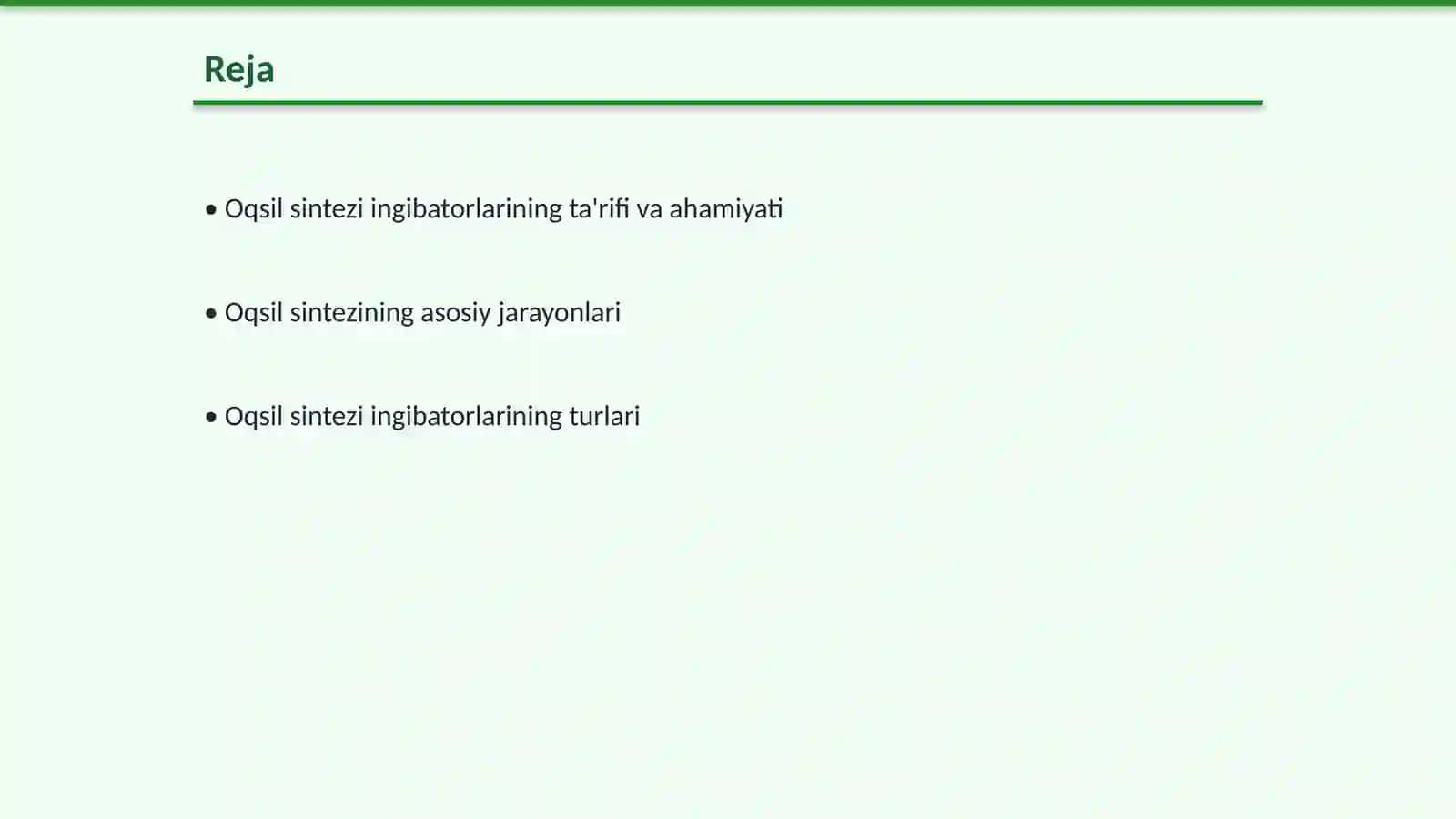 Oqsil sintezi ingibatorlar 2