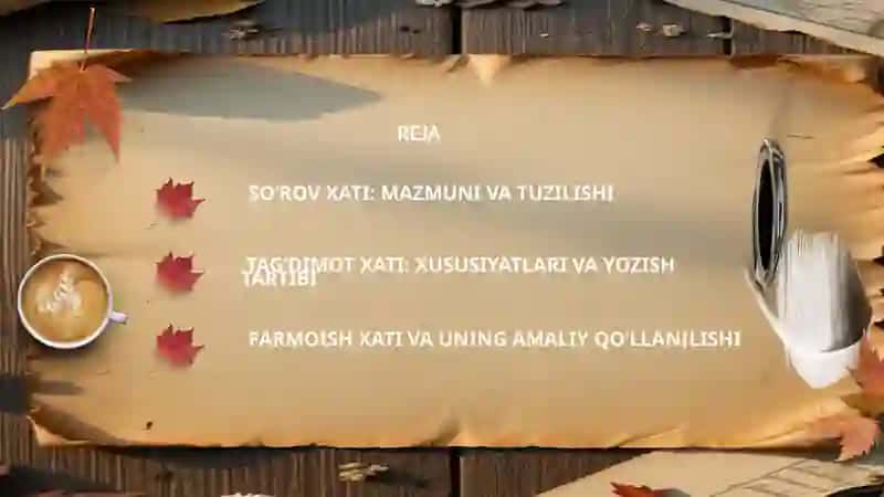 Soʻrov xati tagʻdimot xati farmoish xati 2