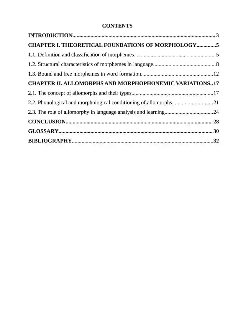 Course Paper on Morphemes and Allomorphemes 2