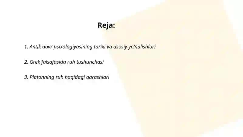 Antik davr psixologiyasi 2