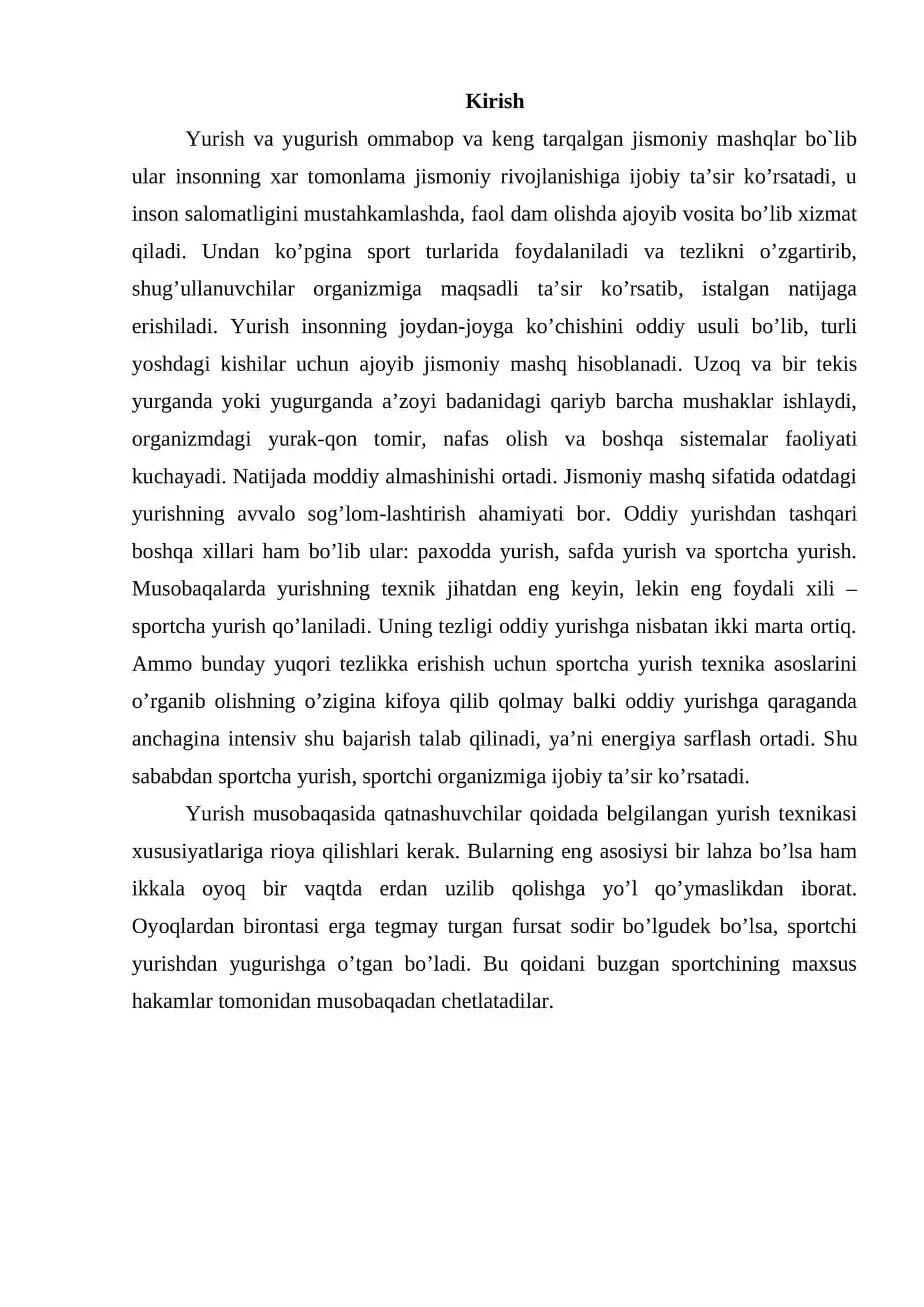 Sportcha yurish texnikasini o'rgatish metodikasi 2