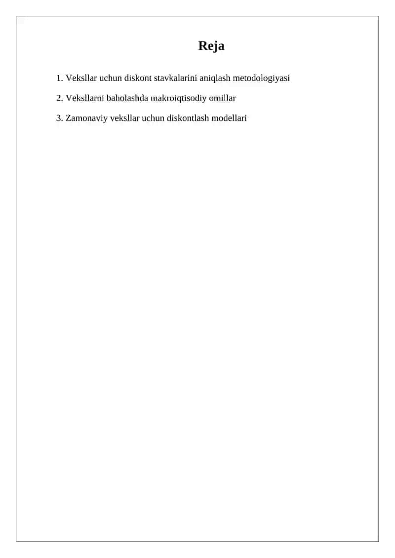 Veksllarni diskont qilish va hisoblash 2