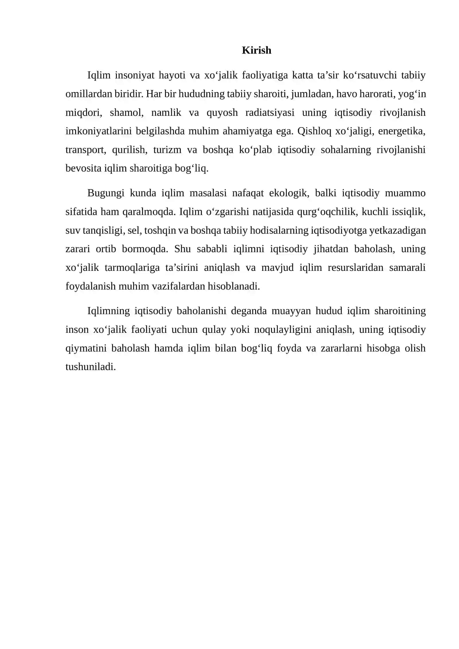 IQLIM VA UNING IQTISODIY BAHOLANISHI 2