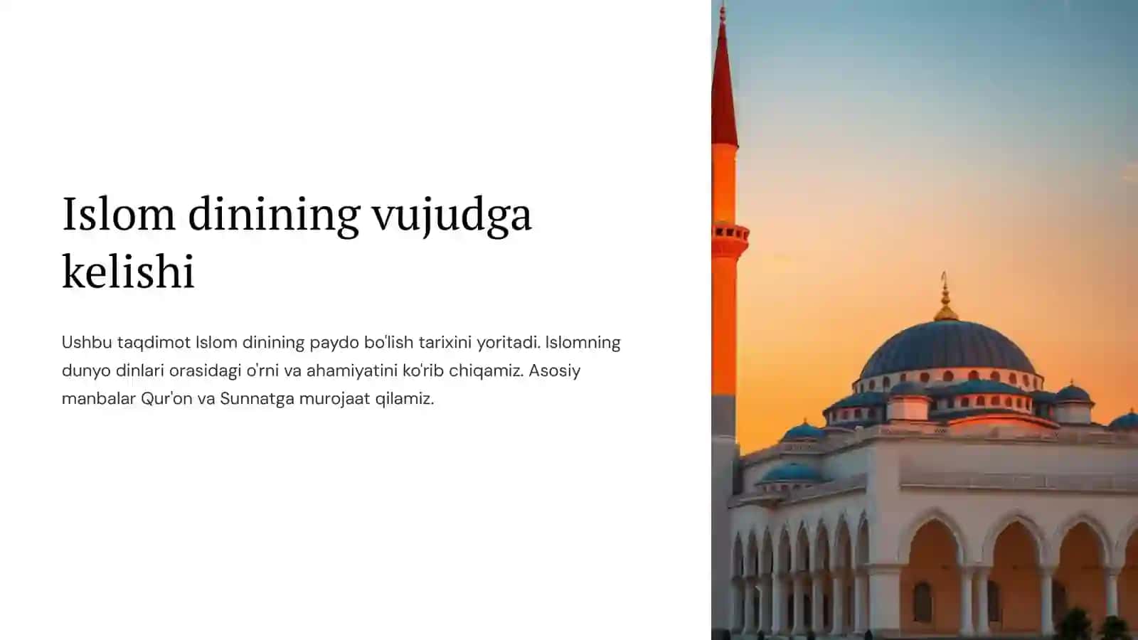 Islom dinining vujudga kelishi 2