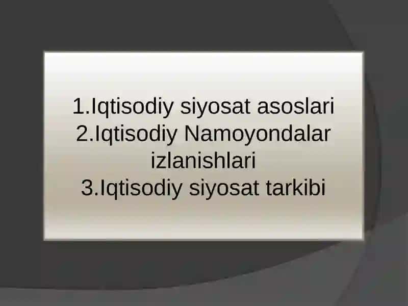 Iqtisodiy siyosat asoslari va tarkibi 2