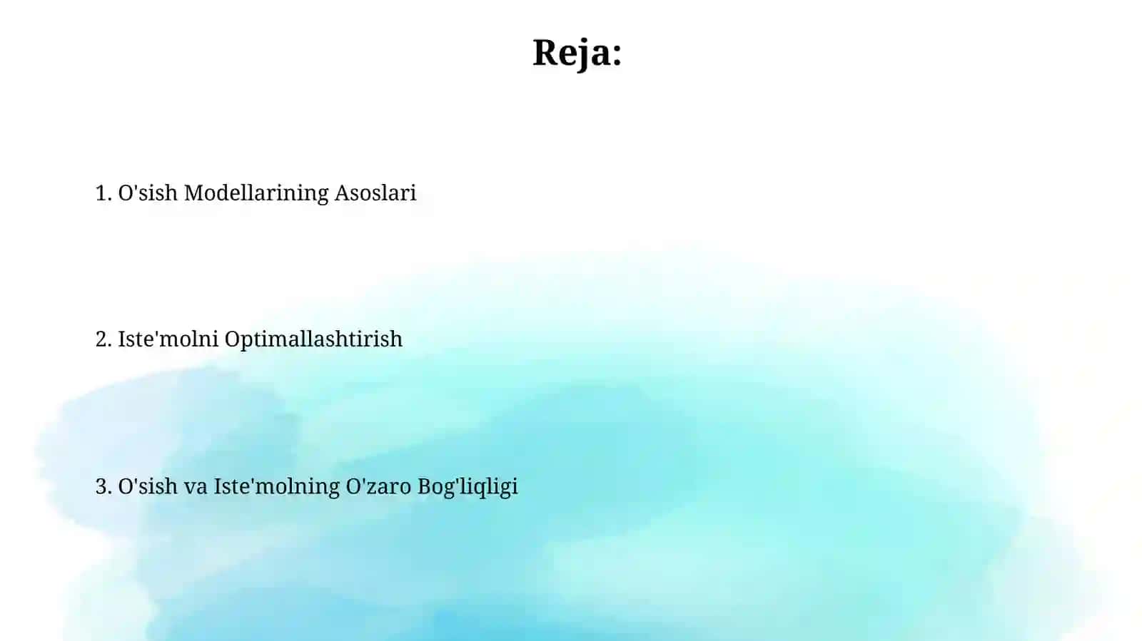 O'sish va Iste'molning O'zaro Bog'liqligi 2