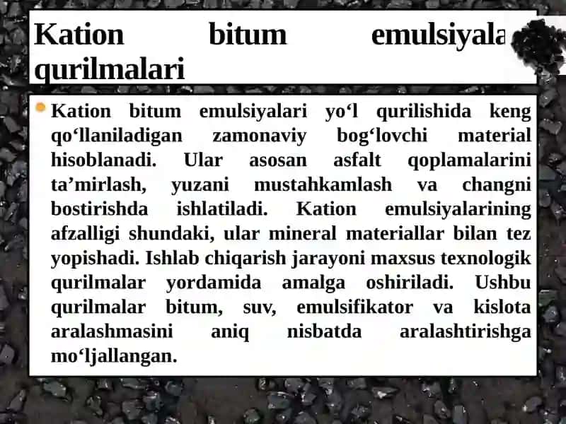 Kation bitum emulsiyalari 2
