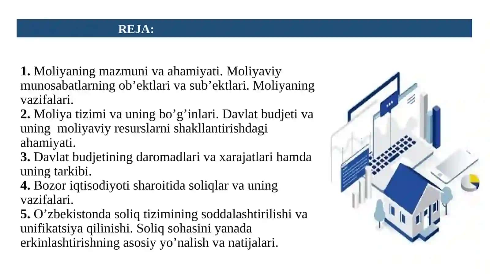 20-MАVZU. MОLIYA TIZIMI VА MОLIYAVIY SIYOSАT 2