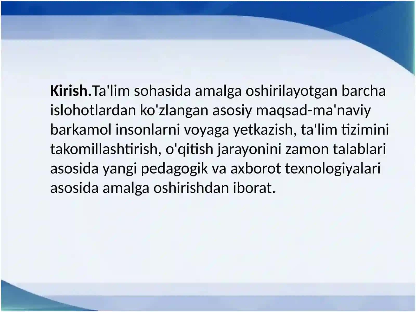 Ingliz tilini o’qitishdagi zamonaviy metodlarni tahlil qilish va baholash 2