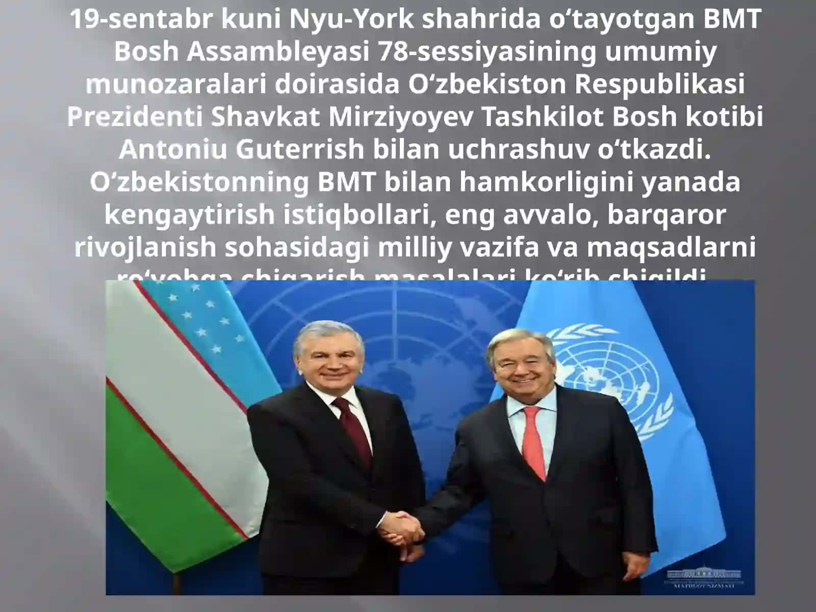 O’zbekistonning BMT bilan hamkorligi 2