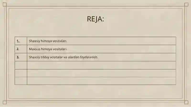 Maxsus himoya vositalari. 2