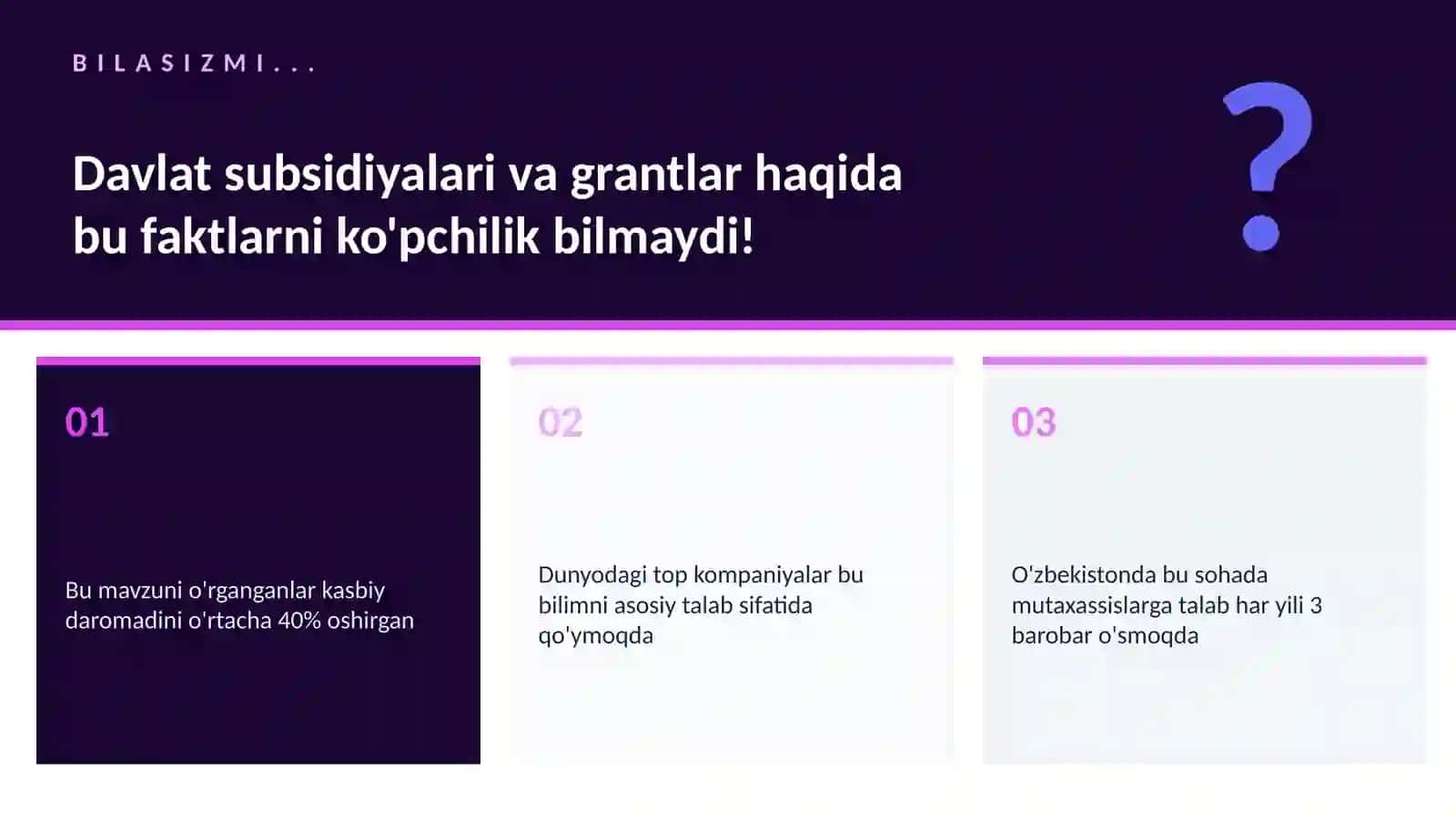 Davlat Subsidiyalari va Grantlar 2