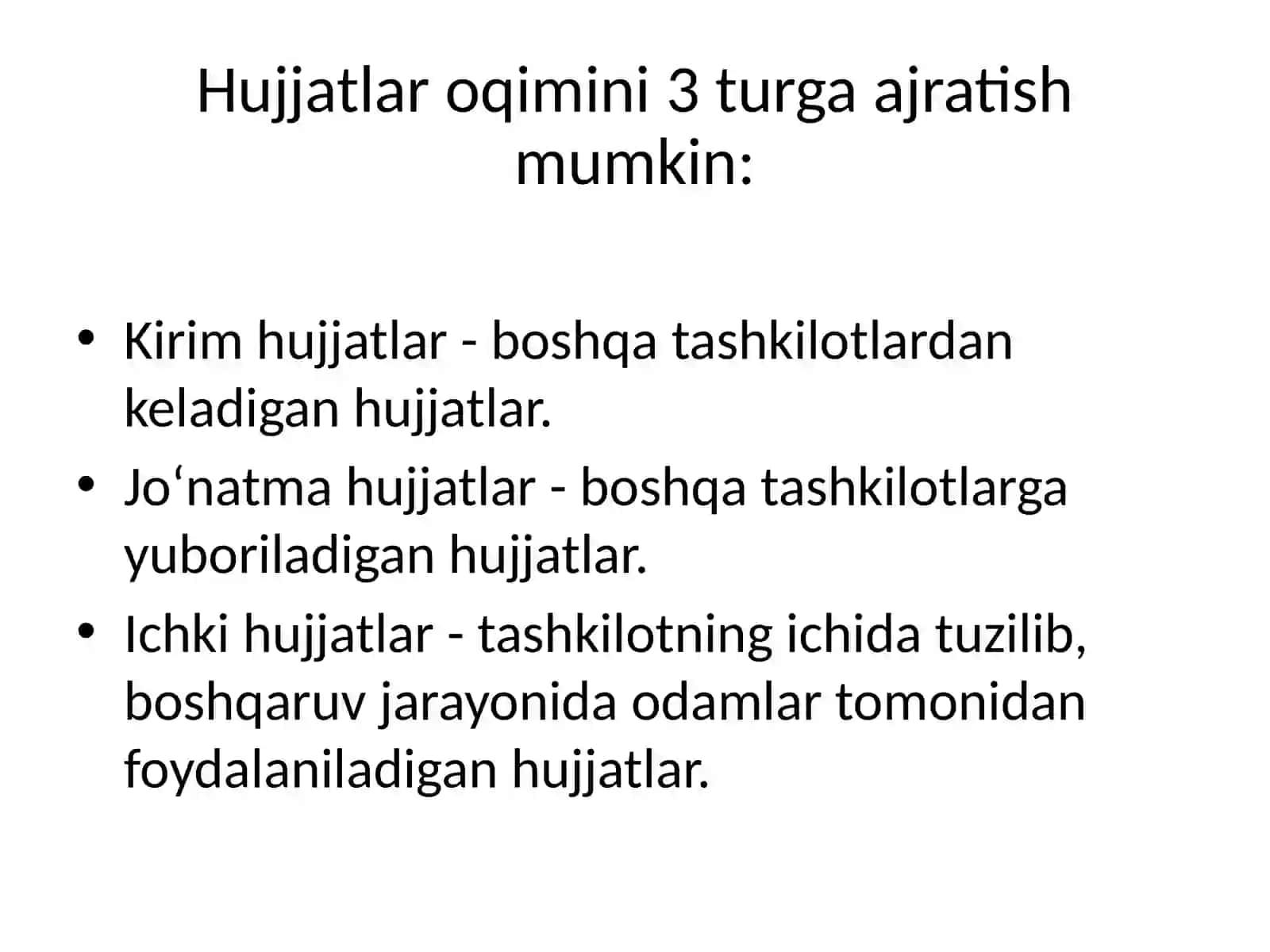 Hujjatlarni sistemaga keltirish va saqlash 2