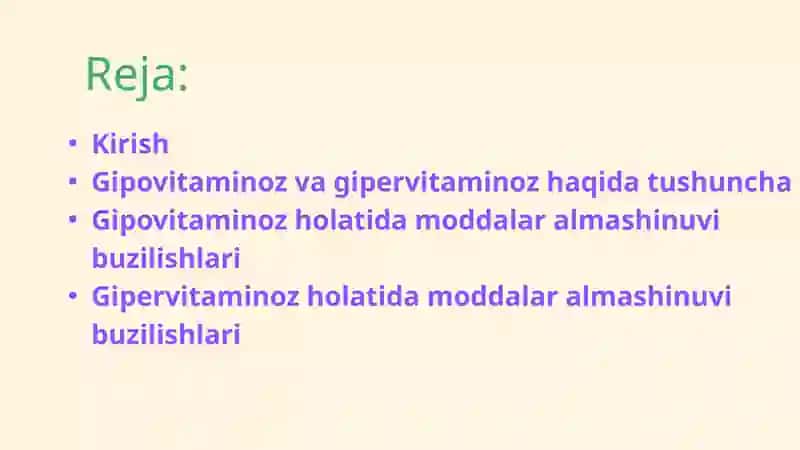 Vitaminlar biologik ahamiyati 2
