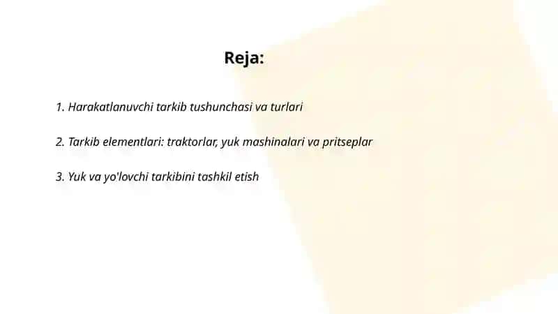 Avtomobil transportining harakatlanuvchi tarkibi 2