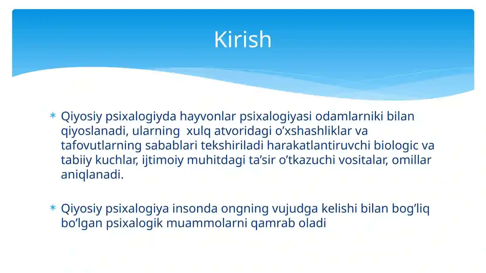 Qiyosiy psixologiya 2
