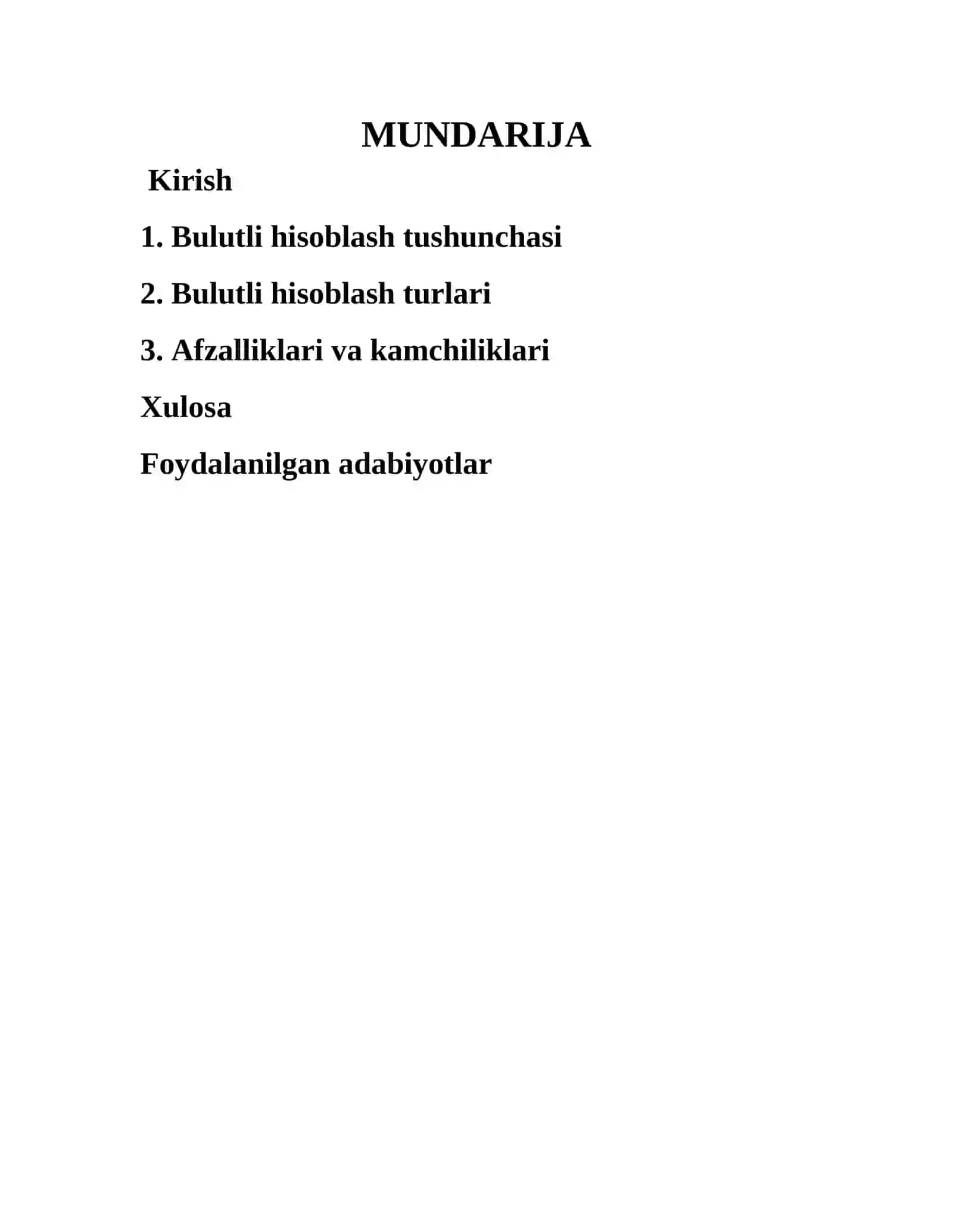 Bulutli hisoblash fanidan 2