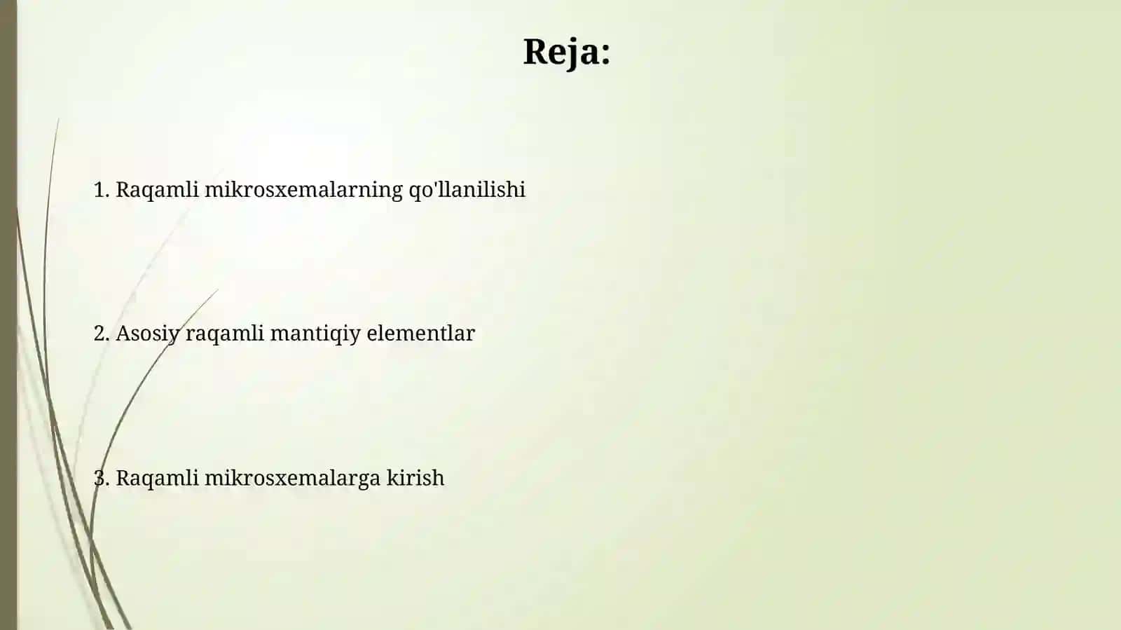 Raqamli mikrosxemalar bilan tanishish 2