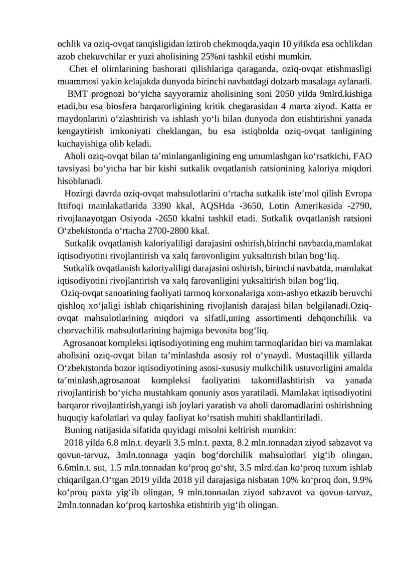 Oziq ovqat sanoati 2