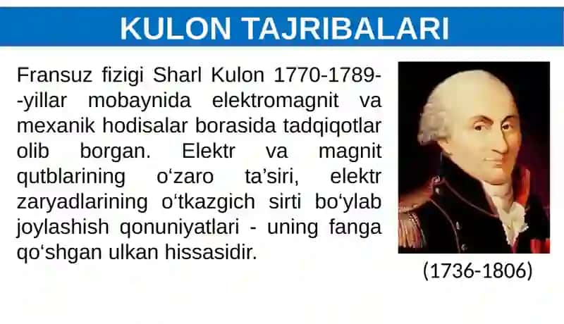 ZARYADLARNINGO‘ZAROTA’SIRI. KULON QONUNI 2
