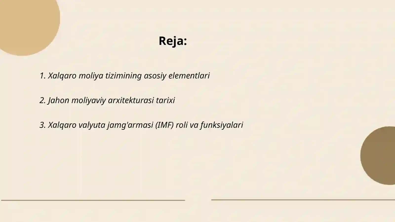 Xalqaro moliya tizimi 2
