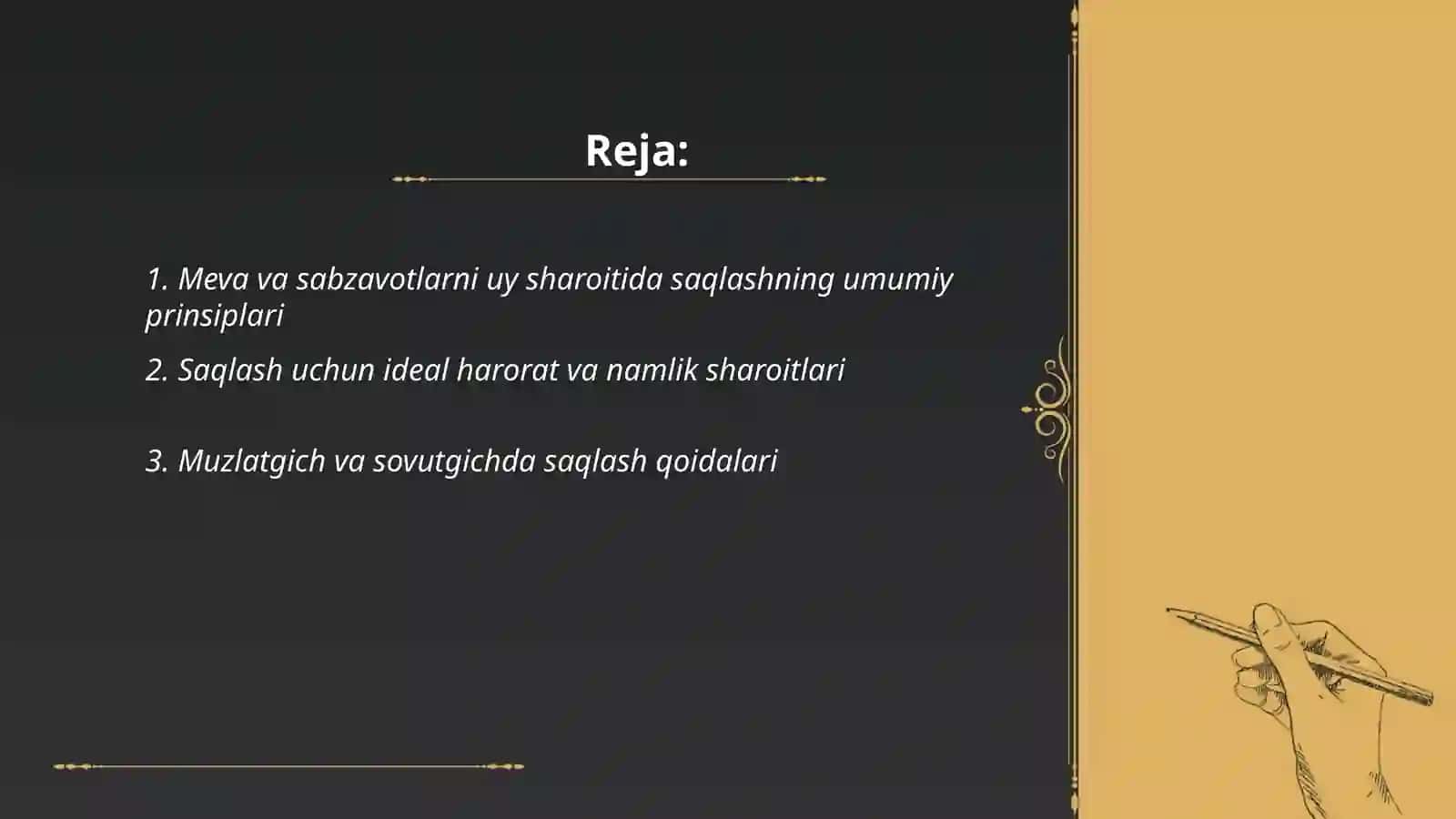 Meva va sabzavotlarni uy sharoitida saqlash 2