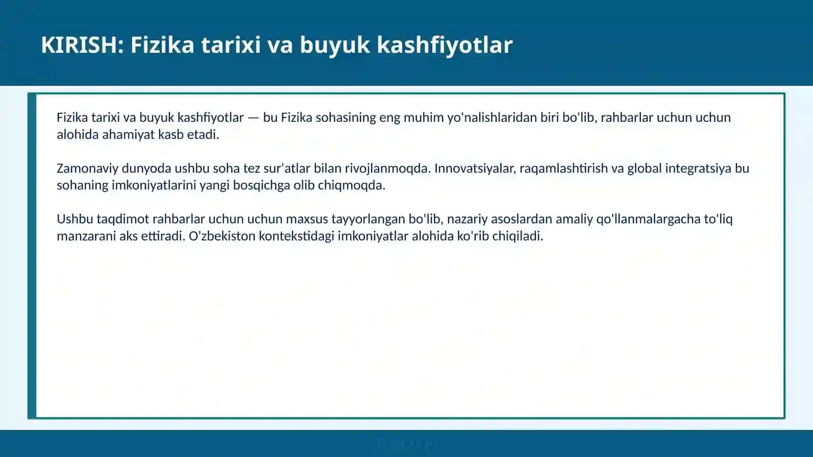 FIZIKA TARIXI VA BUYUK KASHFIYOTLAR 2