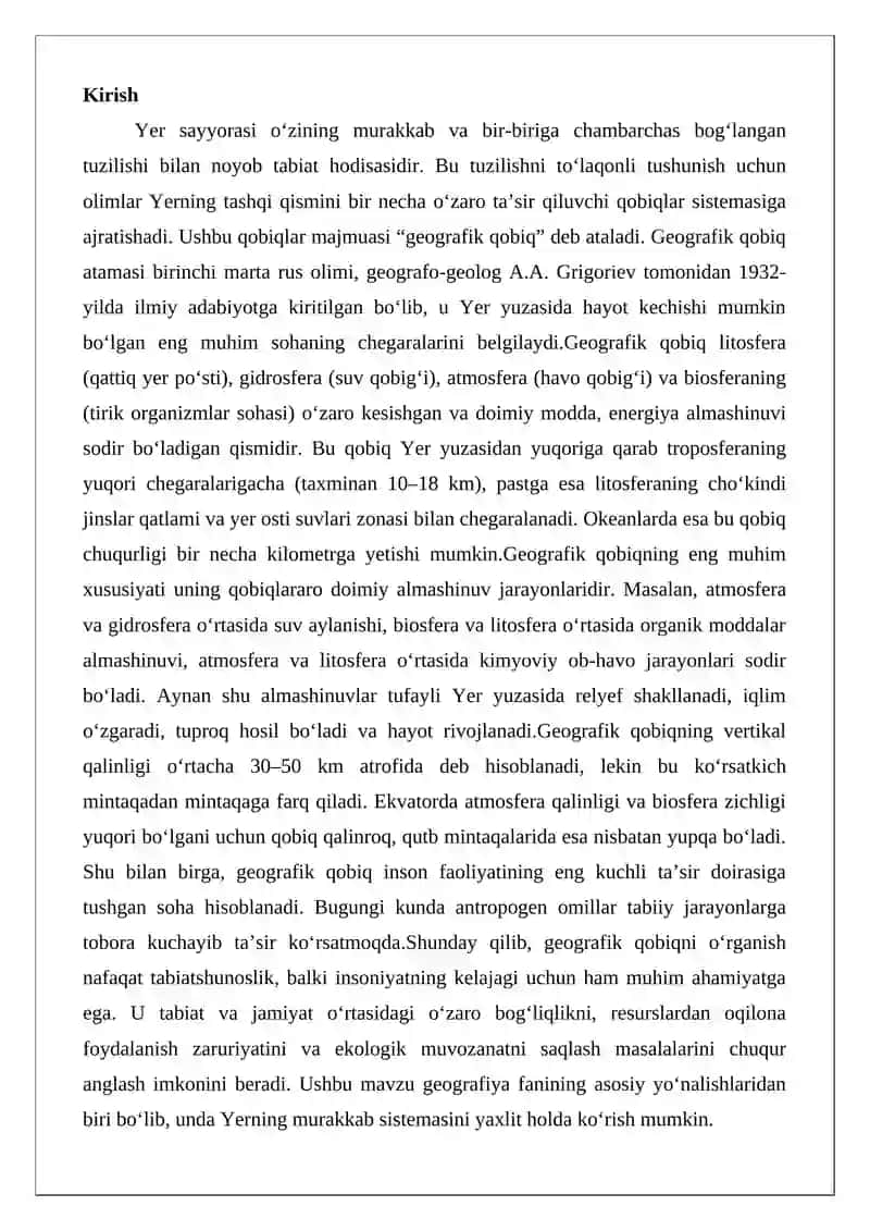 Geografik qobiq va uning tuzilishi 2