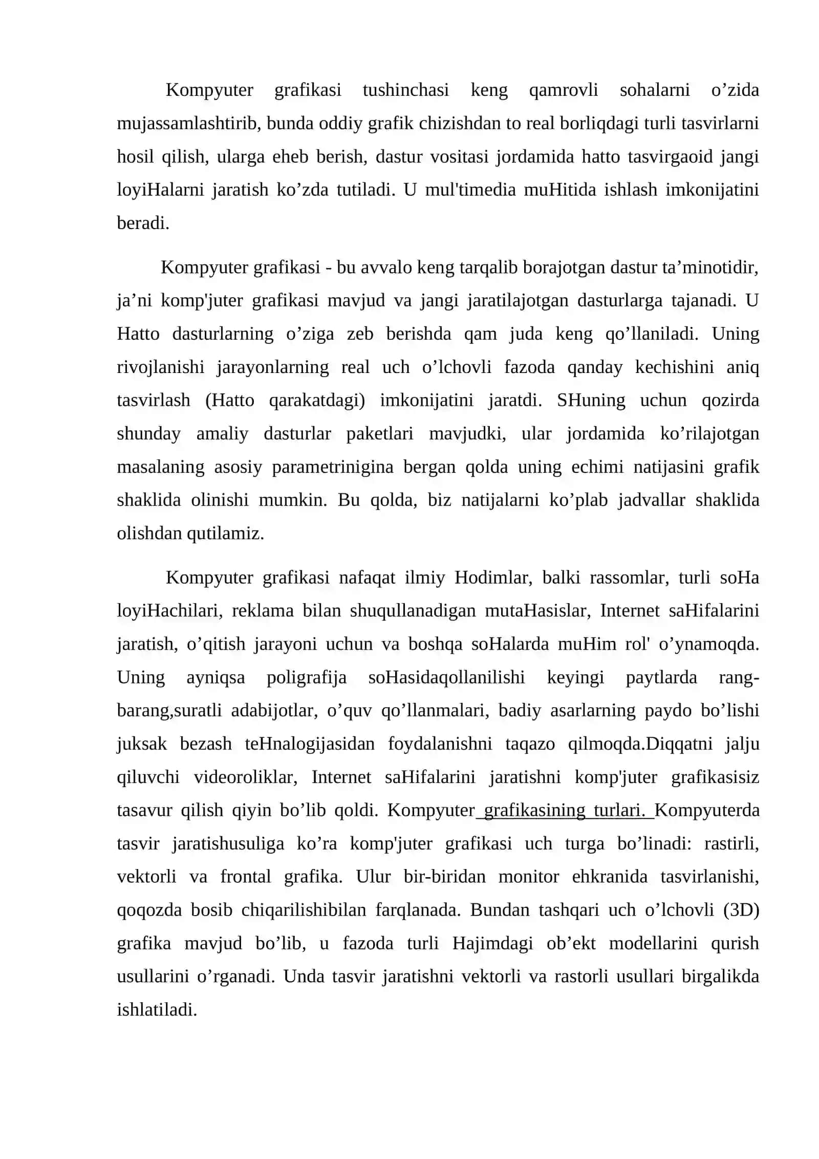 Kompyuter grafikasi 2