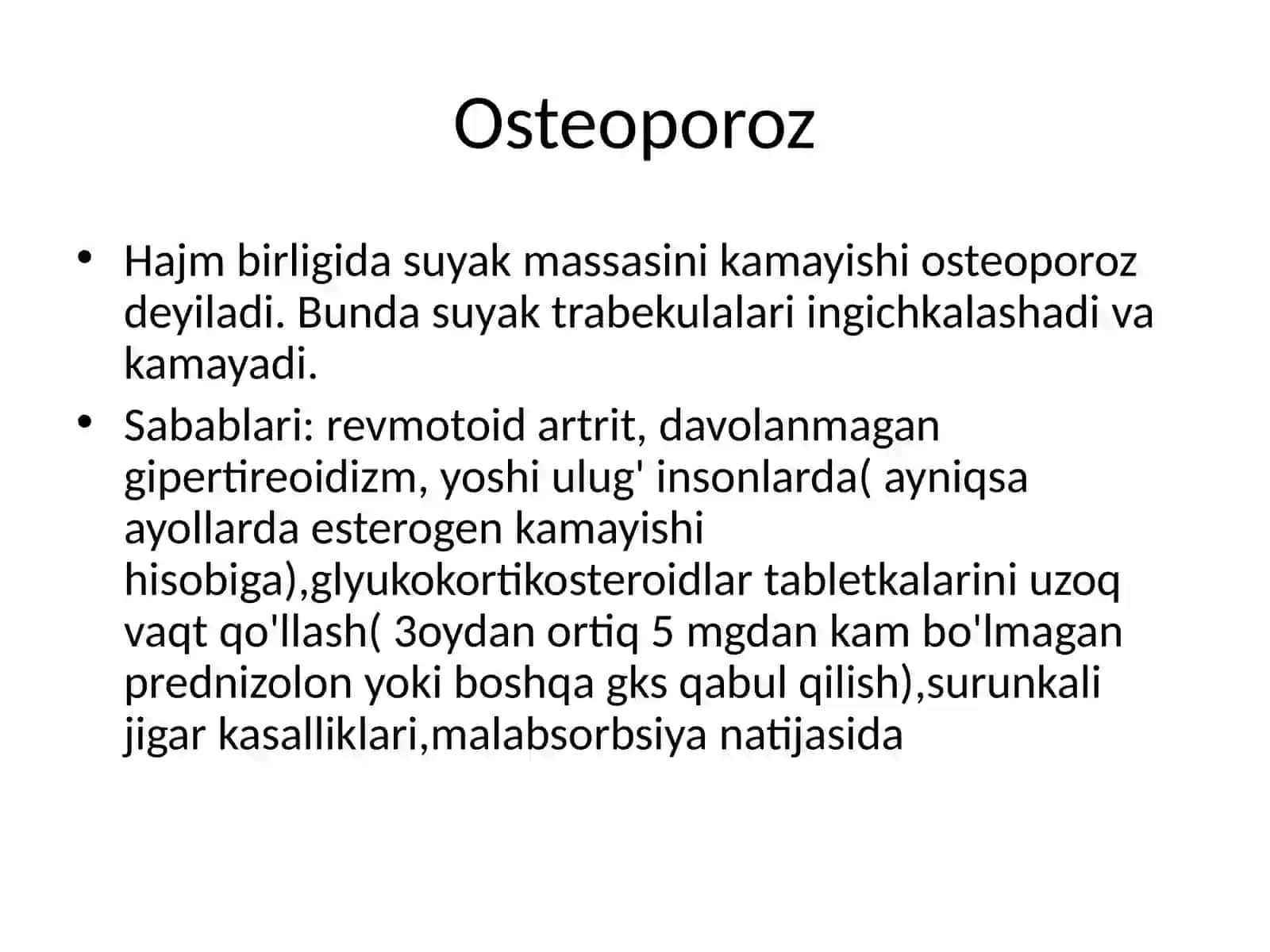 OSTEOPOROZ KASALLIGI 2