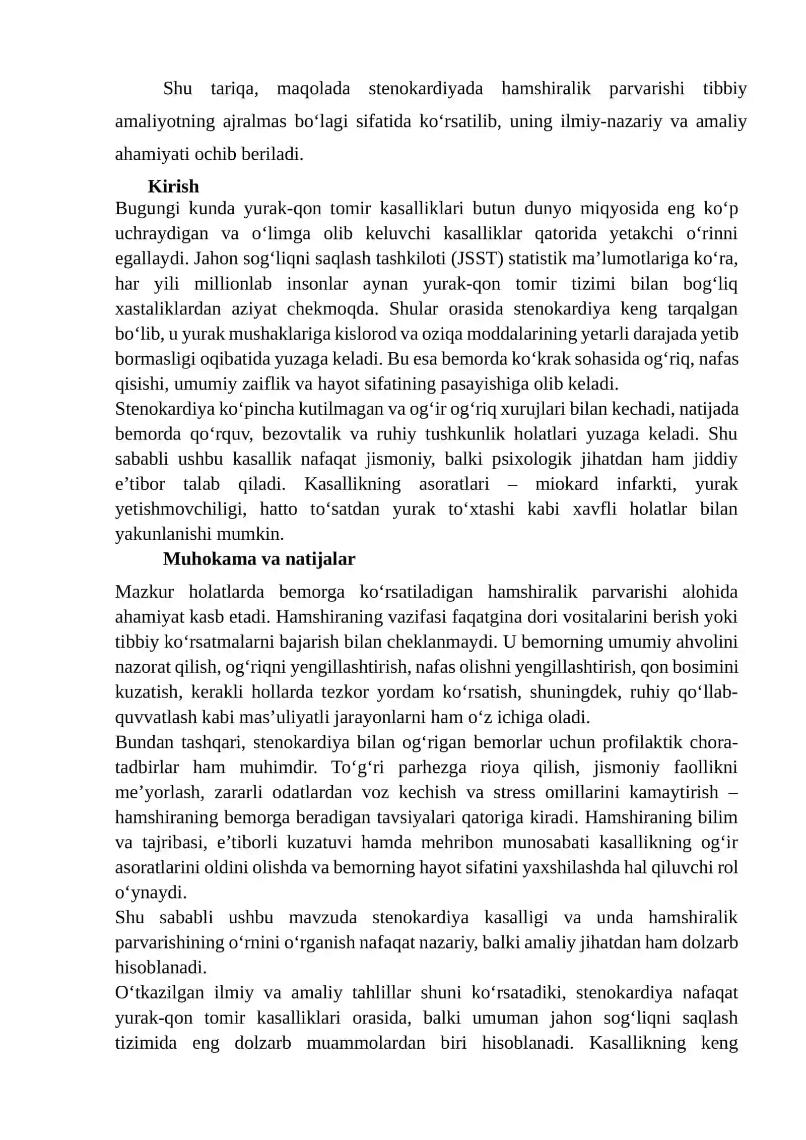 Yurak Qon Tomir Kasalliklari va Stenokardiya 2
