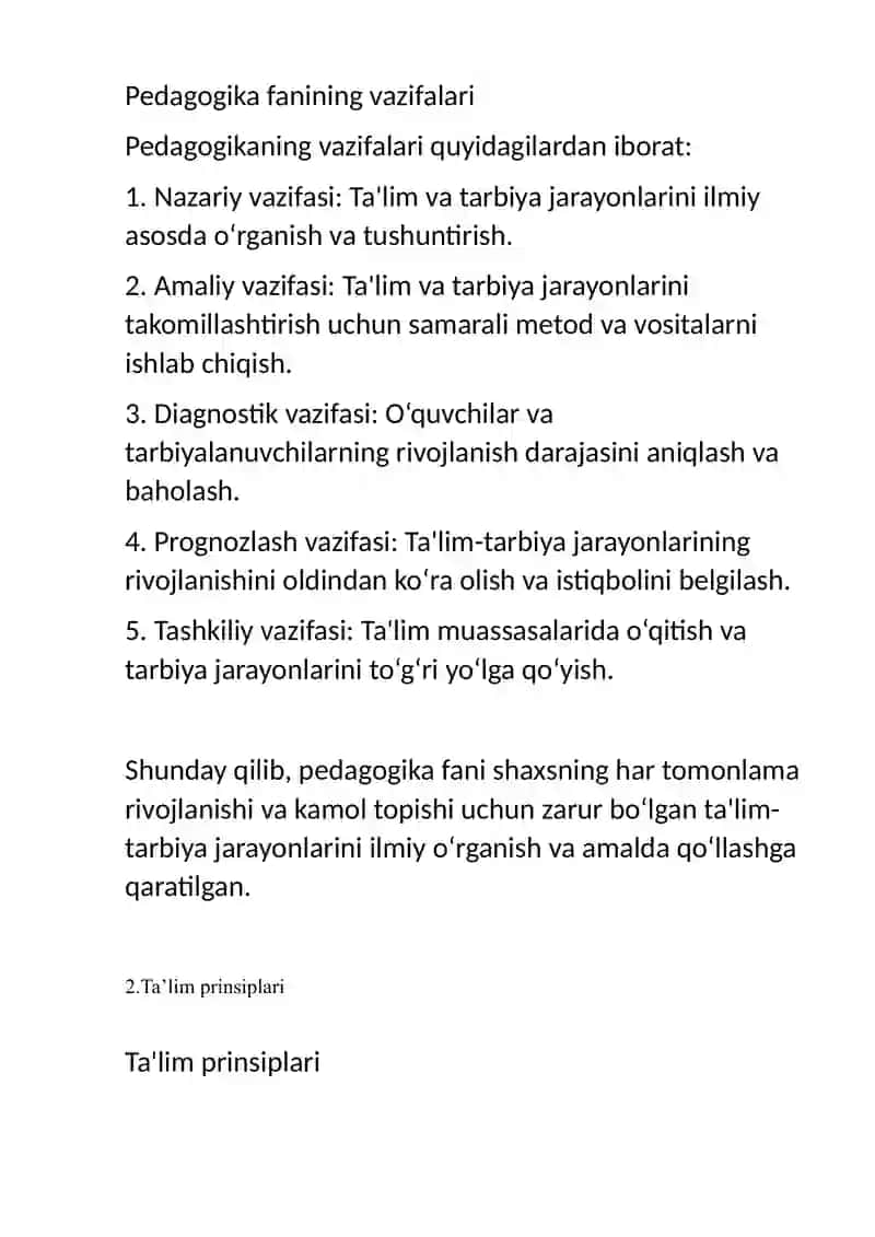 pedagogika javoblar 2