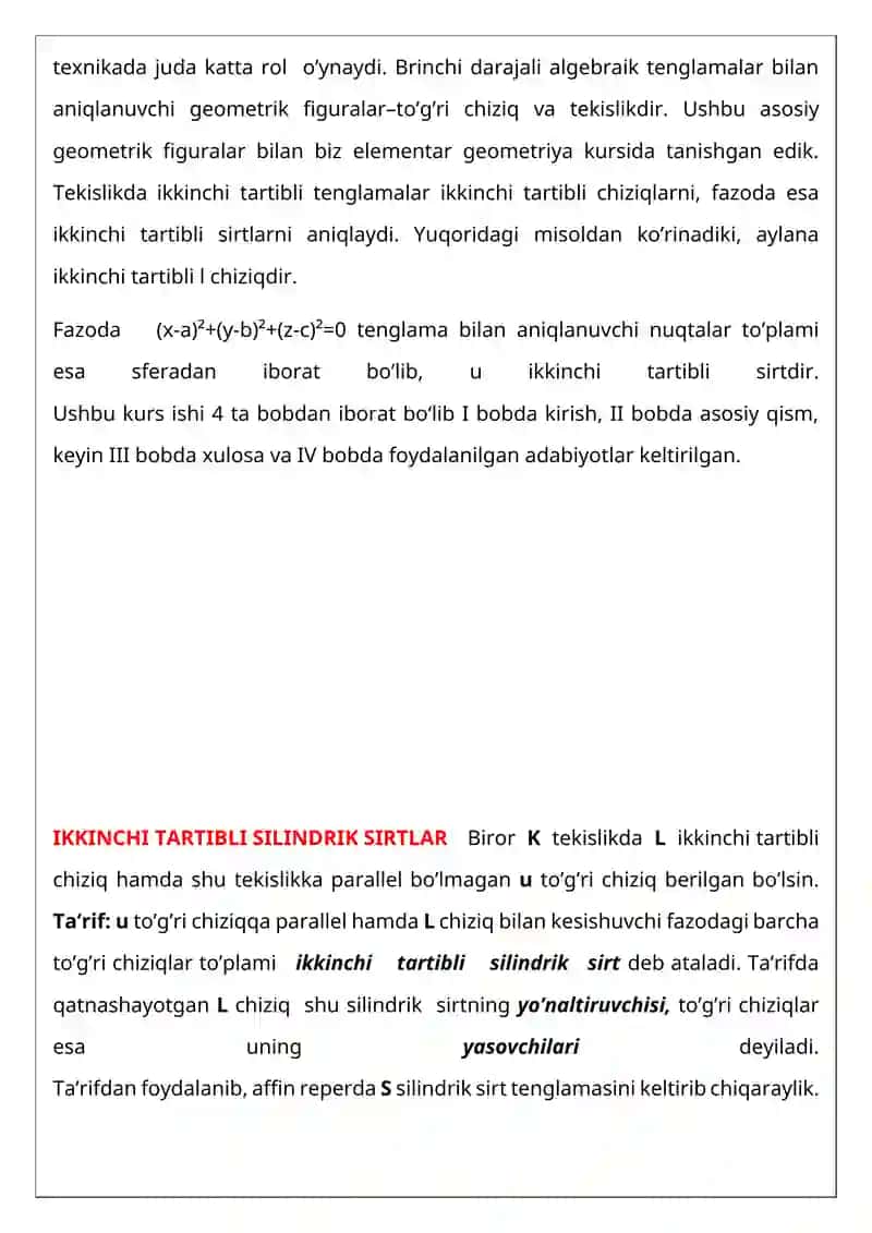 2-TARTIBLI SILINDRIK SIRTLAR 2