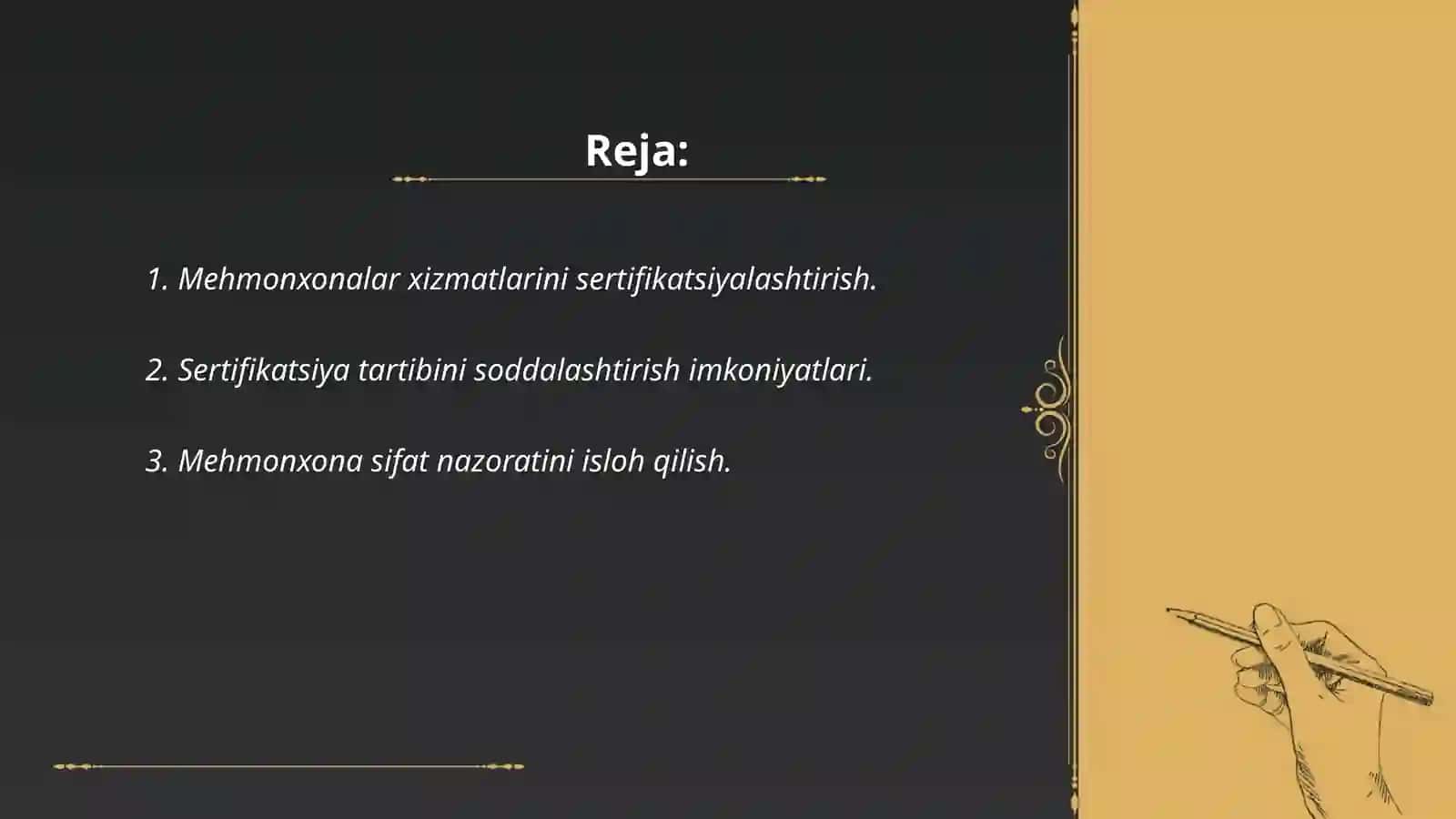 Mehmonxonada sertifikatsiyalashtirishni bekor qilish 2