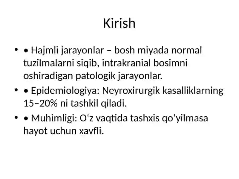 Bosh miyaning hajmli va parazitar kasalliklari 2