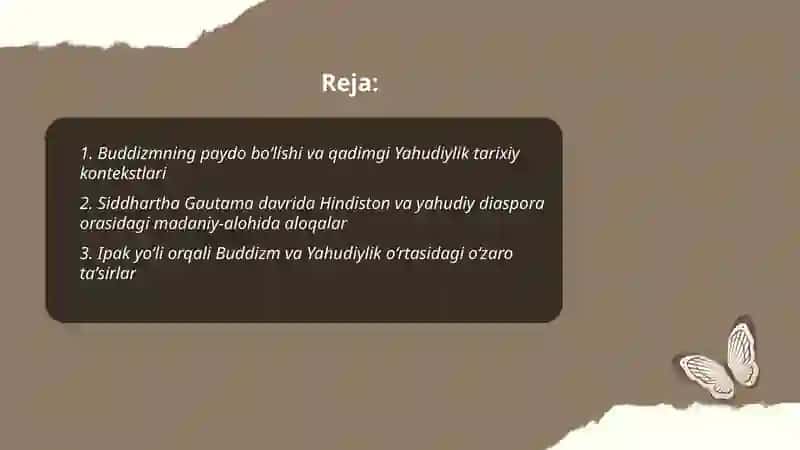 Buddizm tarixi va Yahudiylik 2