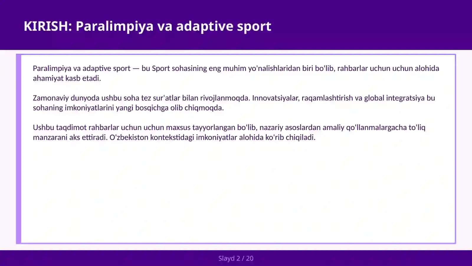 Paralimpiya va adaptive sport 2