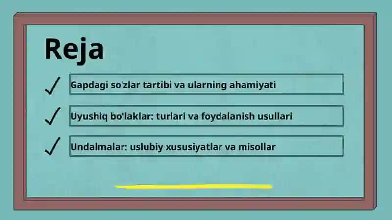 Gapdagi So'zlar Tartibi 2
