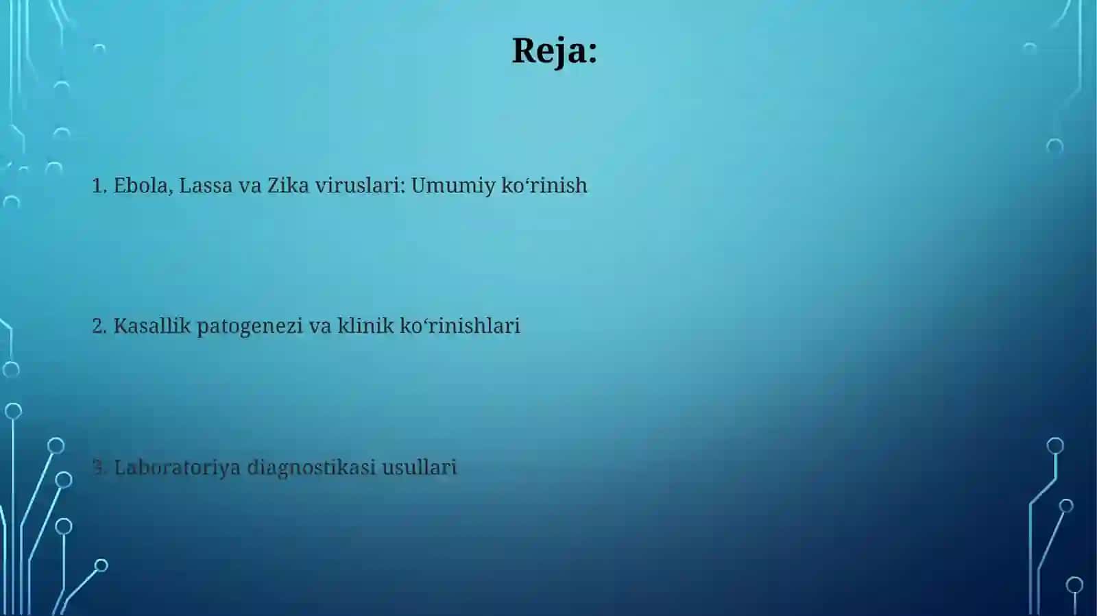 Ebola, Lassa va Zika viruslari: Umumiy koʻrinish 2
