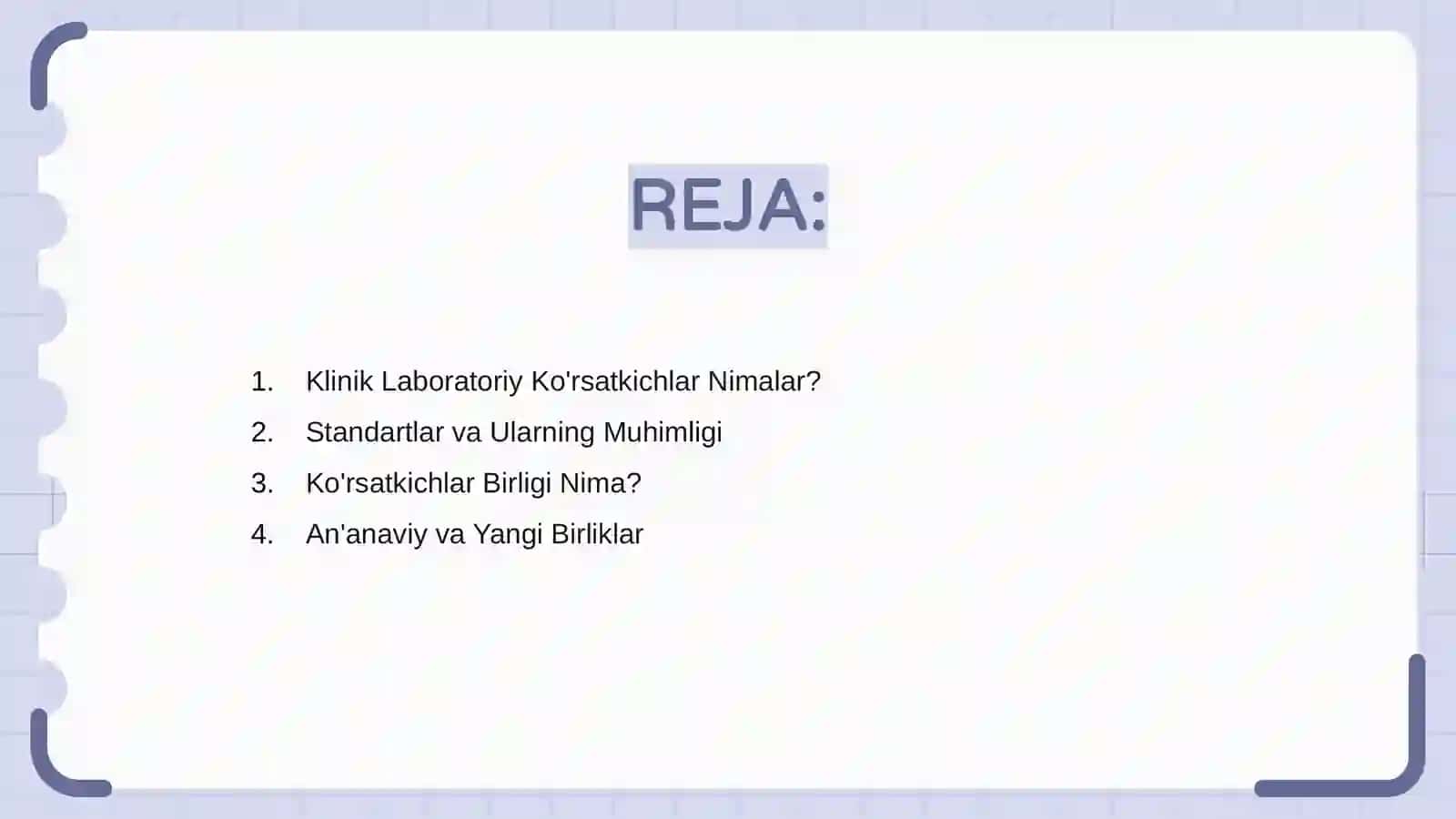 Klinik laborator ko'rsatkichlar birliklarining standartlari 2