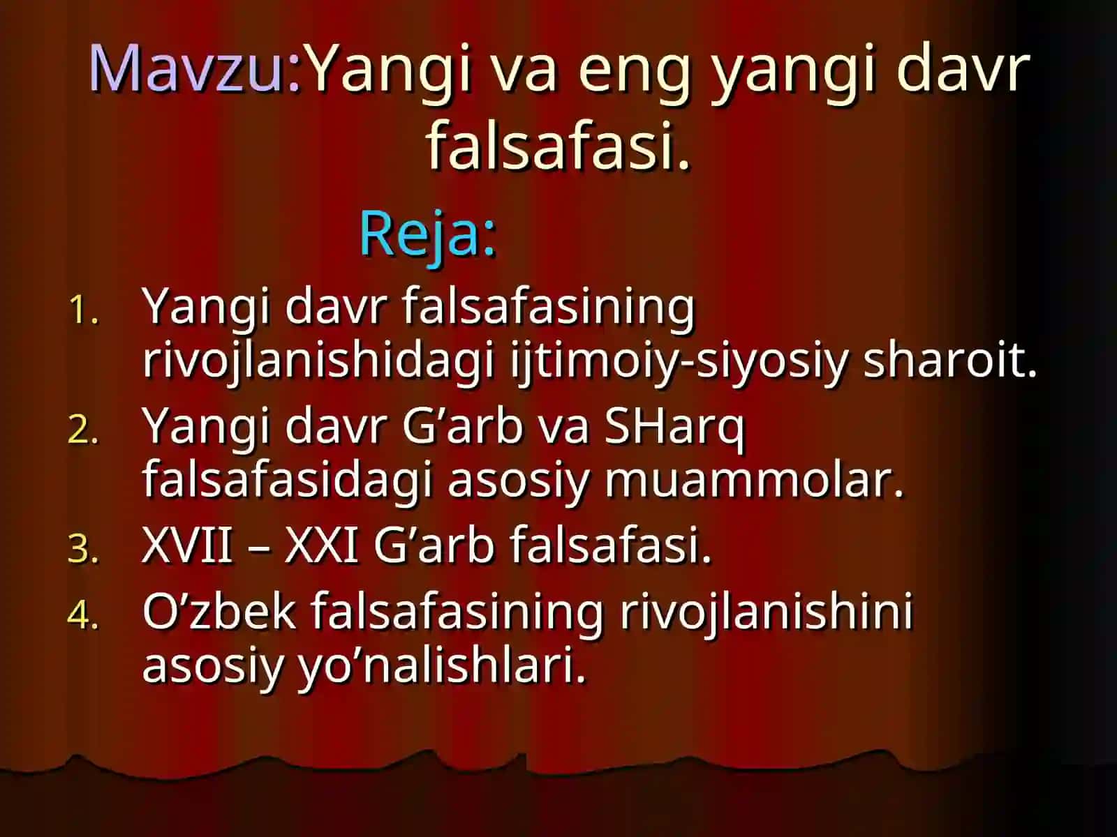 Yangi va eng yangi davr falsafasi 2