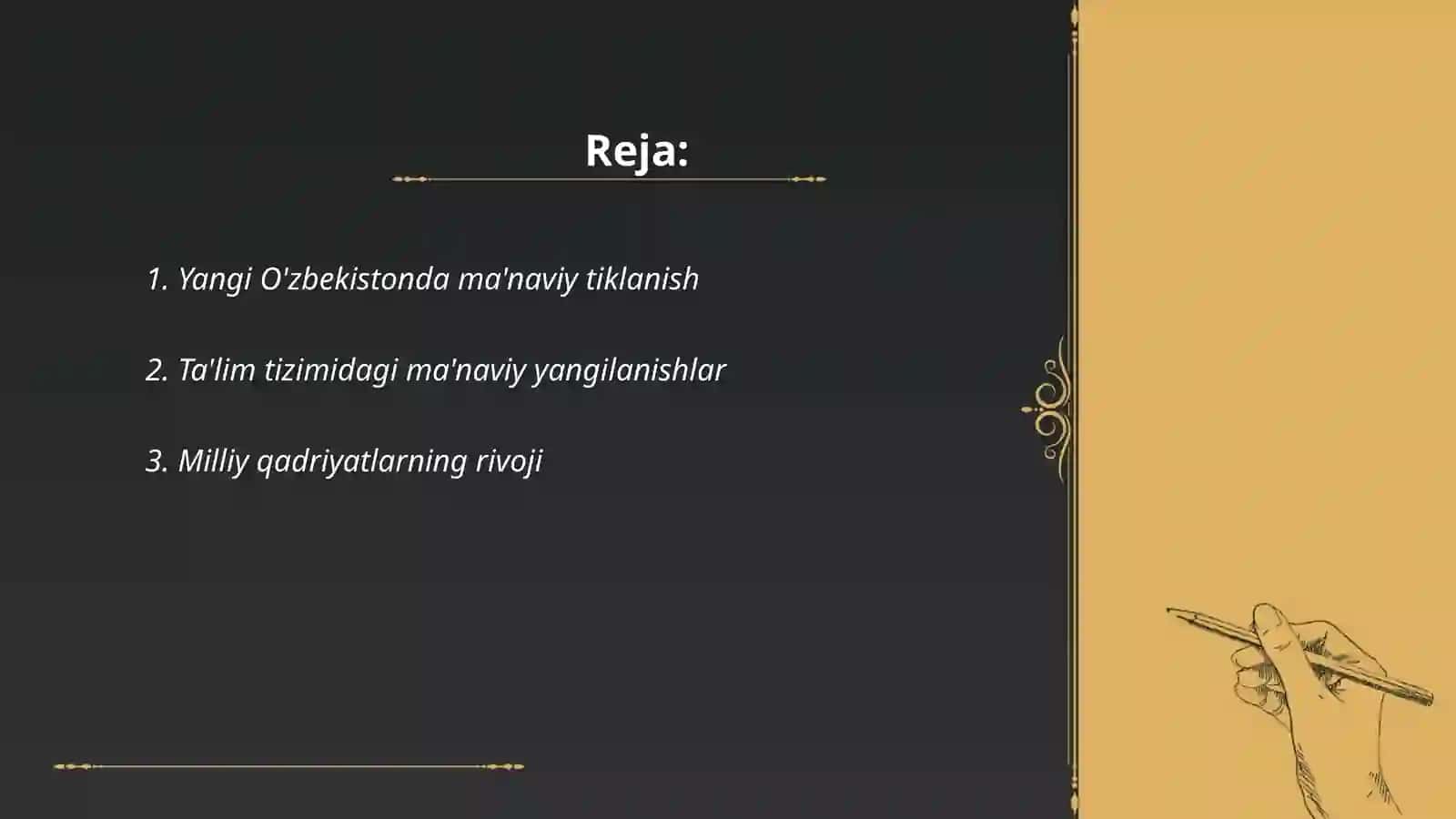 Yangi O'zbekistonda ma'naviy tiklanish 2