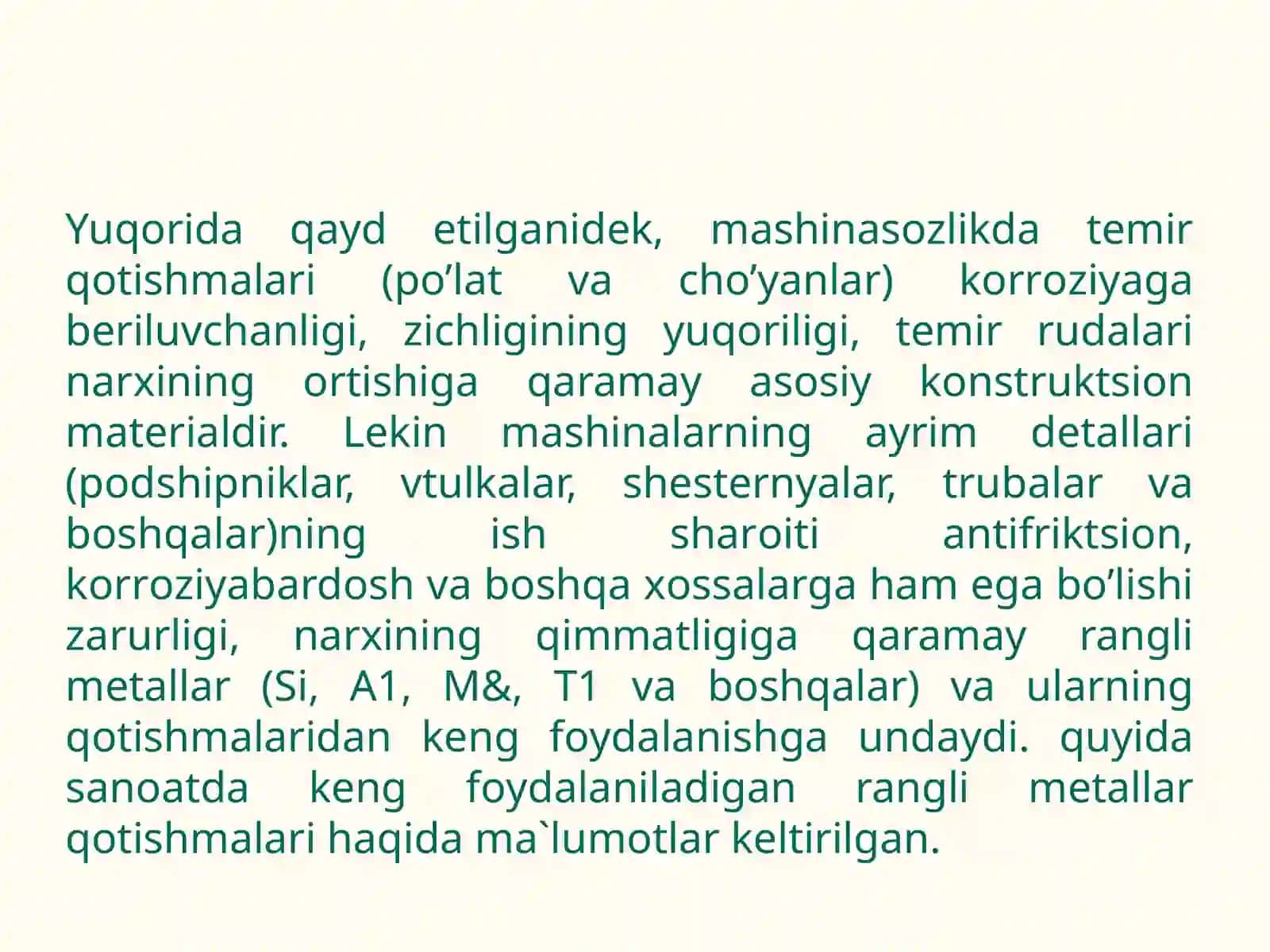 Rangli metall qоtishmalari 2