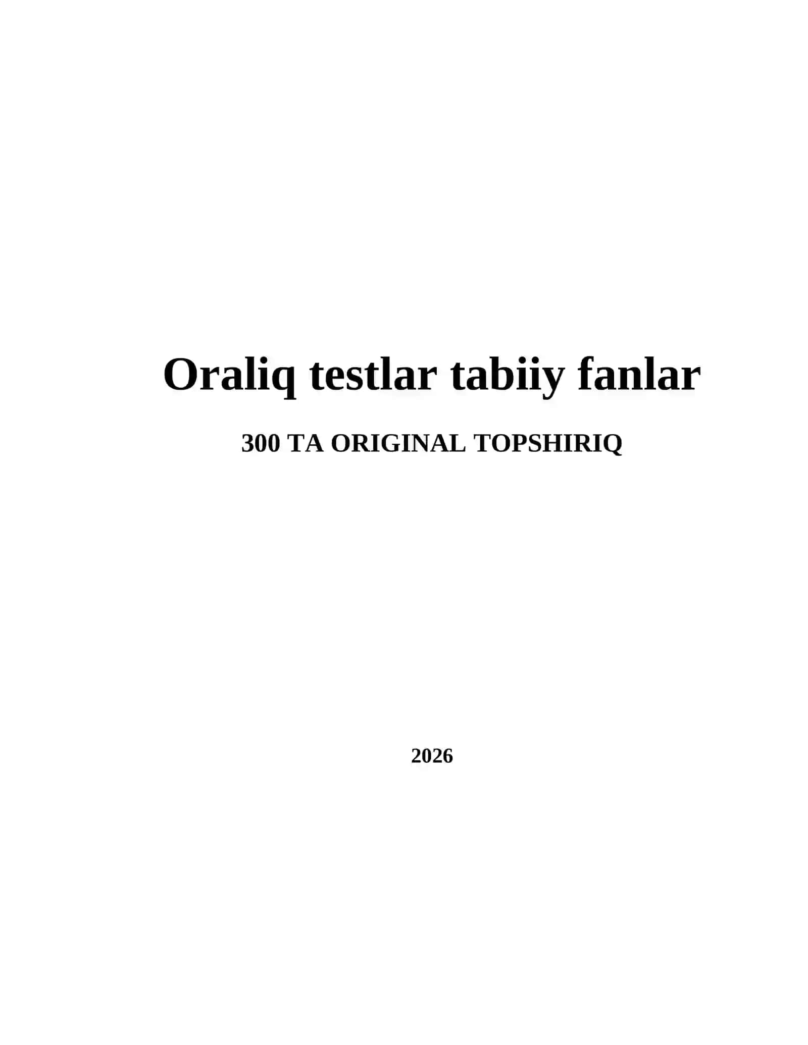 Oraliq testlar tabiiy fanlar 2