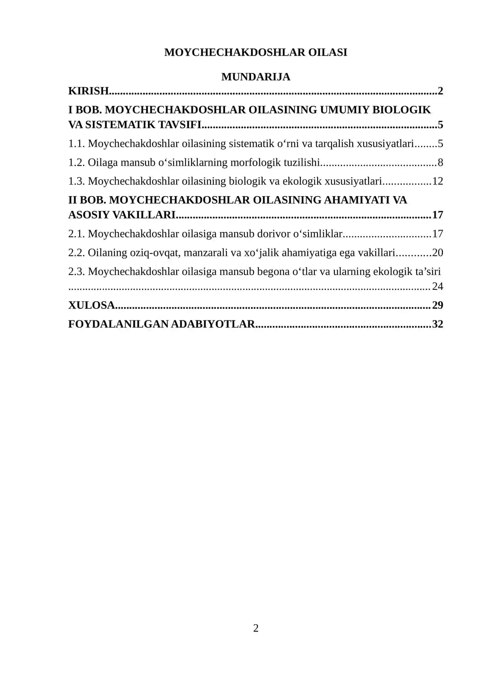 MOYCHECHAKDOSHLAR OILASI 2