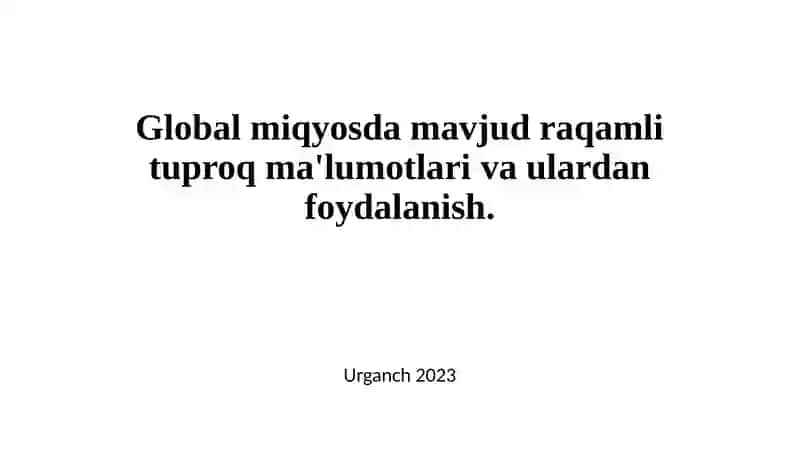 RAQAMLI TUPROQ KARTOGRAFIYASI 2